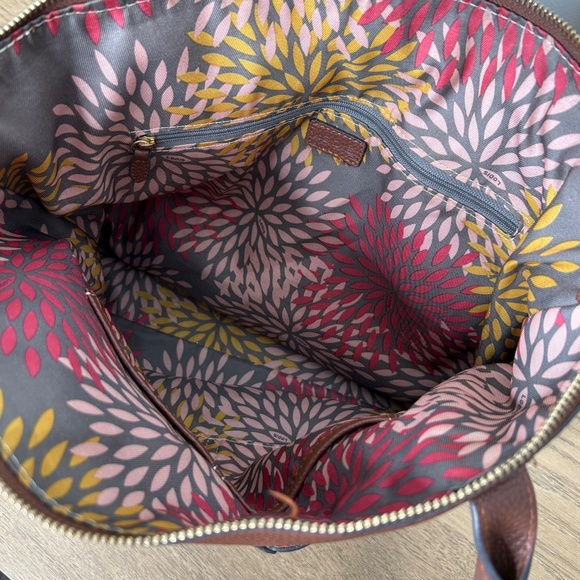 Lodis Sierra Brown Pebbled Leather Tote Travel Carryon Tote - Picture 8 of 10